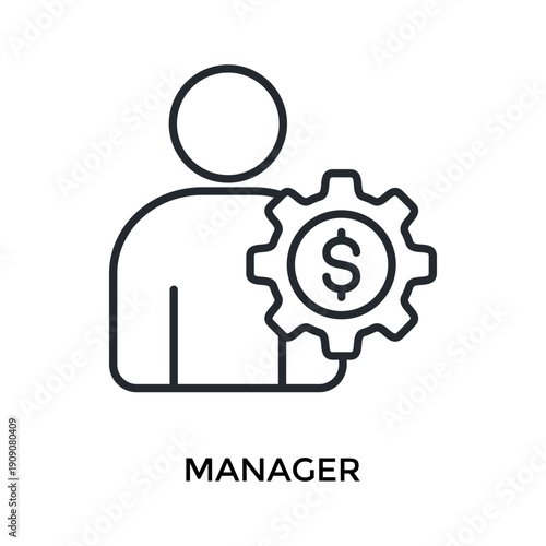 Manager Icon Outline Style. Vector Illustration For Graphic Design