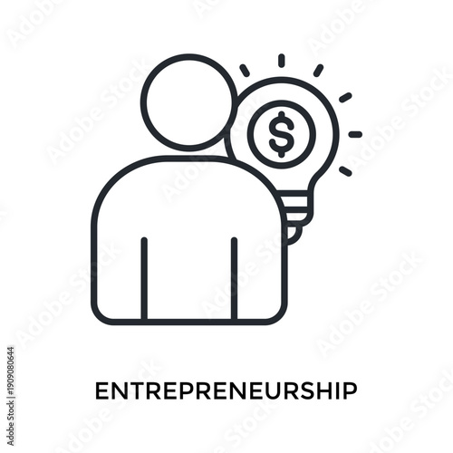 Entrepreneurship Icon Outline Style. Vector Illustration For Graphic Design