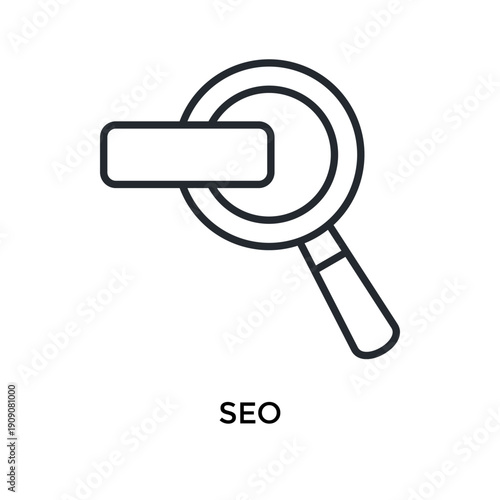 Seo Icon Outline Style. Vector Illustration For Graphic Design