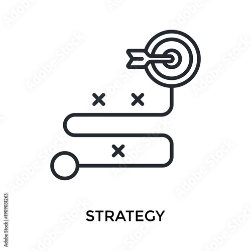 Strategy Icon Outline Style. Vector Illustration For Graphic Design