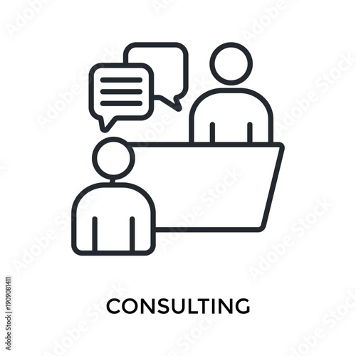 Consulting Icon Outline Style. Vector Illustration For Graphic Design