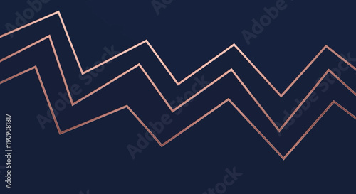 Copper angled zigzag pattern on dark background
