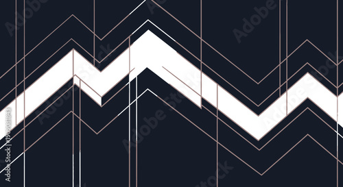 Geometric zigzag pattern with abstract linear design on dark background