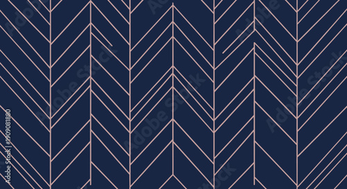Elegant geometric pattern with rose gold chevron lines on dark background