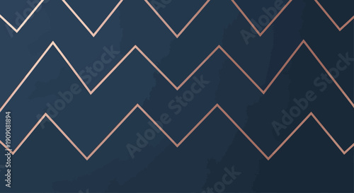 Elegant geometric zigzag pattern with metallic accents on dark background