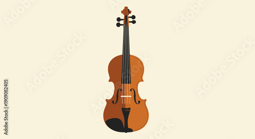 Classic Wooden Violin Isolated on Light Background