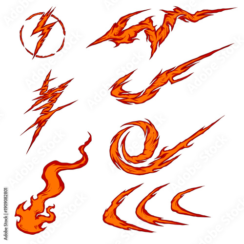 Collection Stripes Fire Element Illustration 