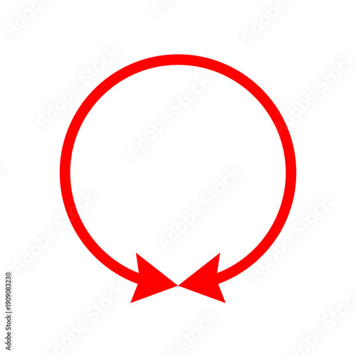 Free Download Arrow around a circle. Dual semi circle arrow. Vector illustration. Semicircular curved long double ended arrow. - GFXLoad