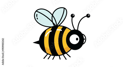 Cute Cartoon Bee Insect Vector Illustration