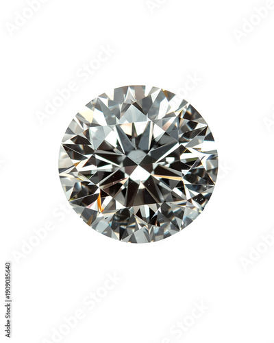 Close-up of a sparkling round brilliant cut diamond with sharp facets reflecting light against a solid black background, showcasing its clarity and brilliance, earrings