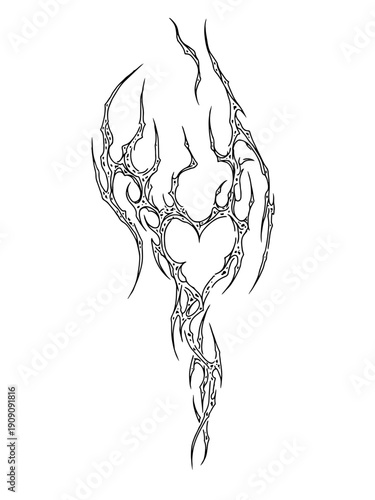 Cybersigilism tattoo design for body