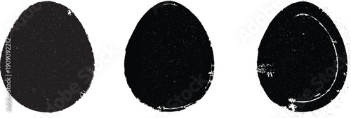 Easter egg texture collection.Distressed Oval Post Stamp . Geometrical decorated Easter egg. Sprayed, noised, speckled, textured, transparent oval collection. Vector Illustration . Egg texture set.
