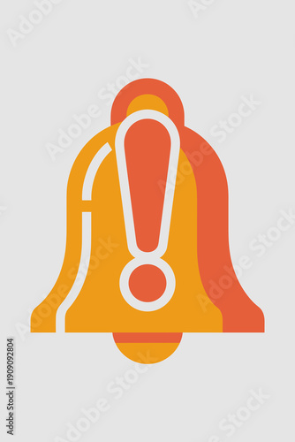 Alert notification bell icon symbol with exclamation mark warning sign for urgent attention emergency alert important message caution notice danger signal urgent important information attention urgent