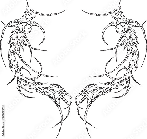 Cybersigilism tattoo design for body