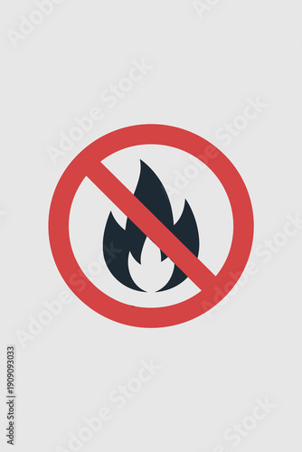 No fire symbol prohibition sign warning caution caution symbol danger hazard alert safety security prevention concept graphic illustration warning about combustion danger flammable materials restricte