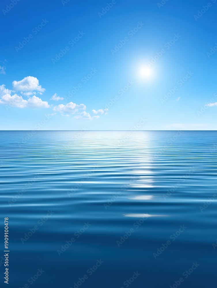 Fototapeta premium Fresh aqua gradient transitioning from marine blue to frosted white, gentle ambient glow, subtle water reflection effect â€“ modern and sleek for beauty branding