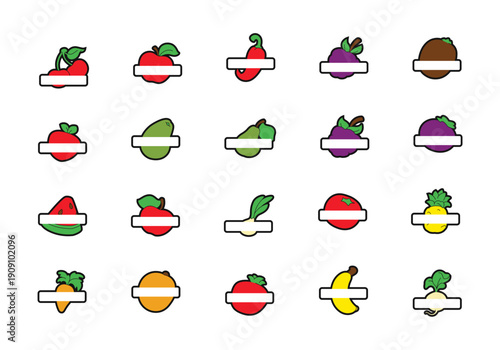 Cute Fruit Name Tag Element