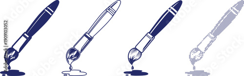 Paint brush icon vector design. art drawing painter tool creativity artist watercolor