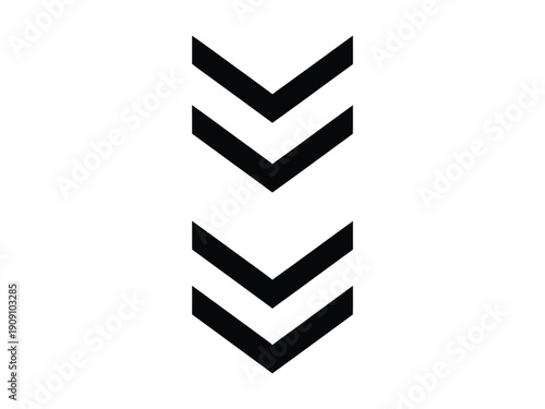 Double chevron arrows pointing down, clean vector illustration