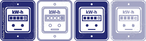 фотографія Electric meter kilowatt hour gauge icons representing energy consumption and ele
