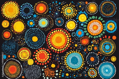contemporary fabric pattern inspired by aboriginal culture