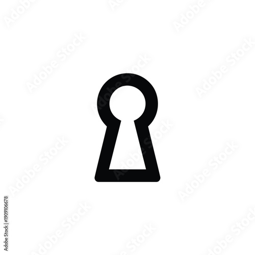 A simple black keyhole icon on a white background