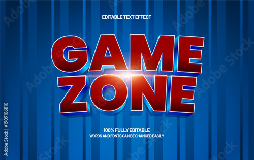 Game Zone Editable Text Effect - Arcade Style Bold Typography for Gaming Title Design