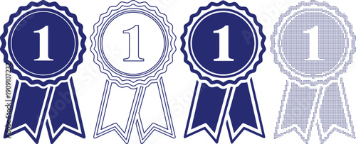 First place award ribbon for winner in competition or contest for victory and achievement best score prize