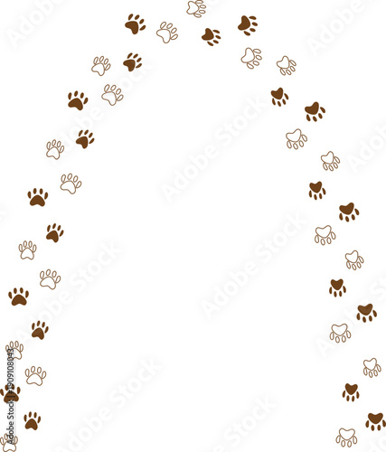 arch pet paw frame line