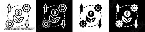 Startup Icon In Flat Version On Black And White Background