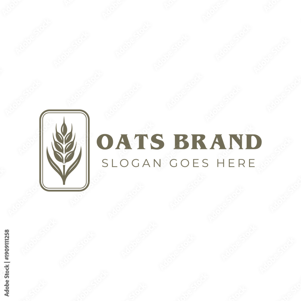 Fototapeta premium Oats Brand Logo Vector for Organic Food Packaging