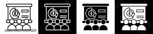 Foto Project Icon In Flat Version On Black And White Background