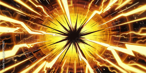 A vibrant explosion of sparks and fire creates a bright glowing star design for a festive Christmas holiday celebration background with shiny energy and light