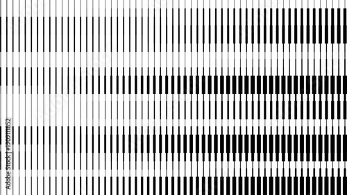 Monochrome Optical Stripe Texture. Geometric Line Gradient with Depth Illusion and Smooth Density Shift. Clean Vector Background for Branding and Contemporary Layouts.