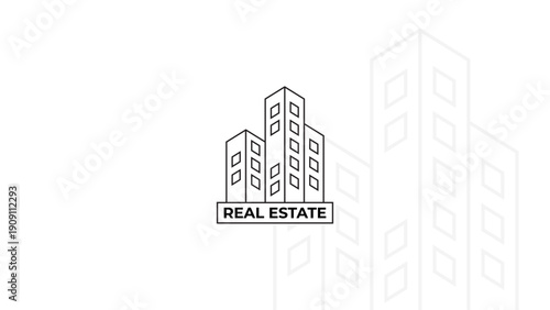 Real Estate Construction Company Logo Design with Modern Building Icon