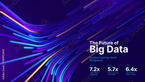 Cyber Big Data Flow Particles Bokeh. Digital Neural Network. Concept of AI Artificial Intelligence Technology Machine Deep Learning. Digital Communication. Science Technology Presentation Vector.