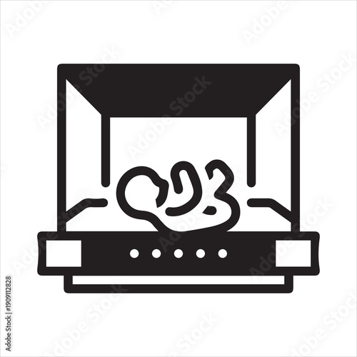 Black solid icon for premature birth