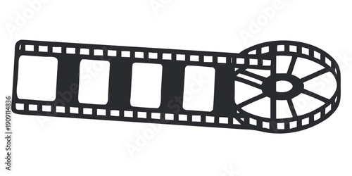 Vintage 35mm Movie Film Strip and Projector Reel Silhouette