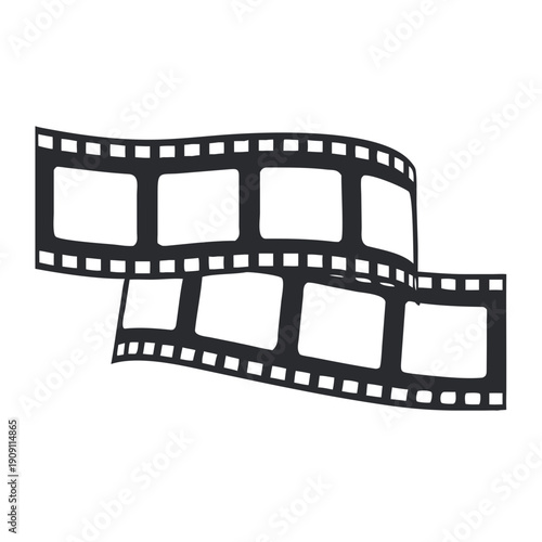Curved 35mm Analog Movie Film Strip Silhouette Overlay
