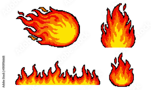 Pixel Art Fire Effects Pack — Flames and Burning Sprites