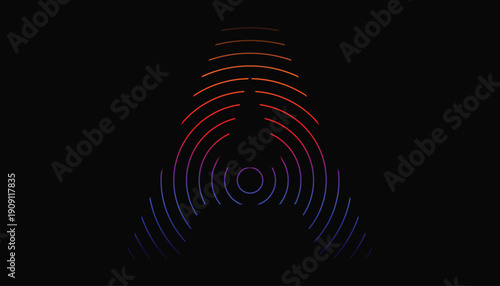 Vector Logo in the shape of a cool, beautiful and unique wave of the letter A for branding, design or other purposes with a black background