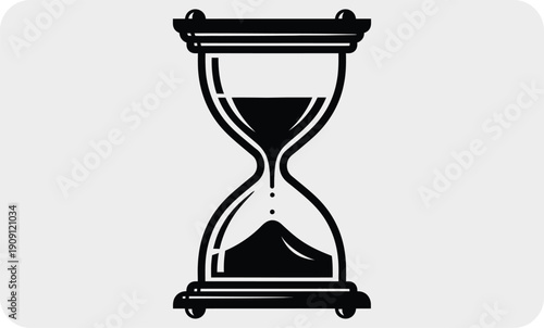 Hourglass timer with sand flowing down
