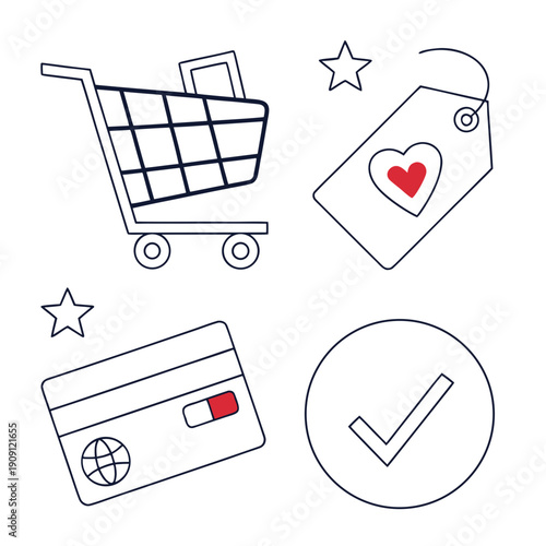 Online shopping with payment and wishlist concept