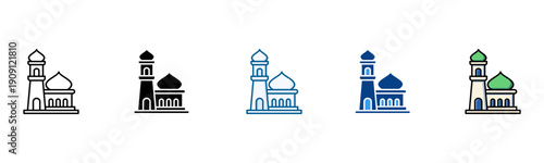 Mosque Icon Set Multiple Style Collection