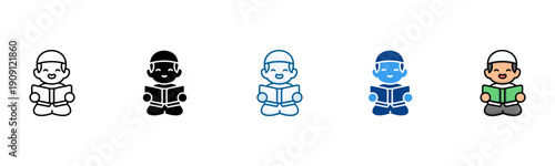 Read Quran Icon Set Multiple Style Collection