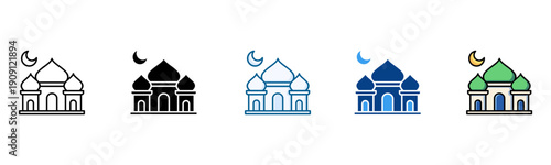 Itikaf Icon Set Multiple Style Collection