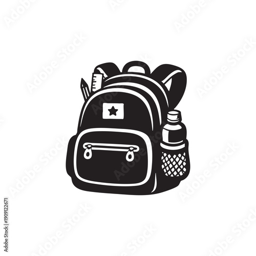 School Backpack Icon Vector Illustration