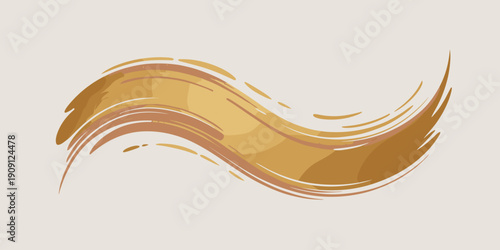 Abstract golden brush stroke wave flowing motion elegant luxury design element for premium branding marketing and sophisticated presentation backgrounds wealth success concept