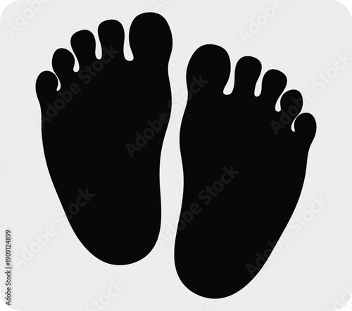 Black silhouette of human feet