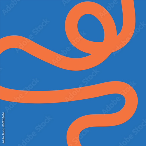 Vibrant orange worm on blue background illustration